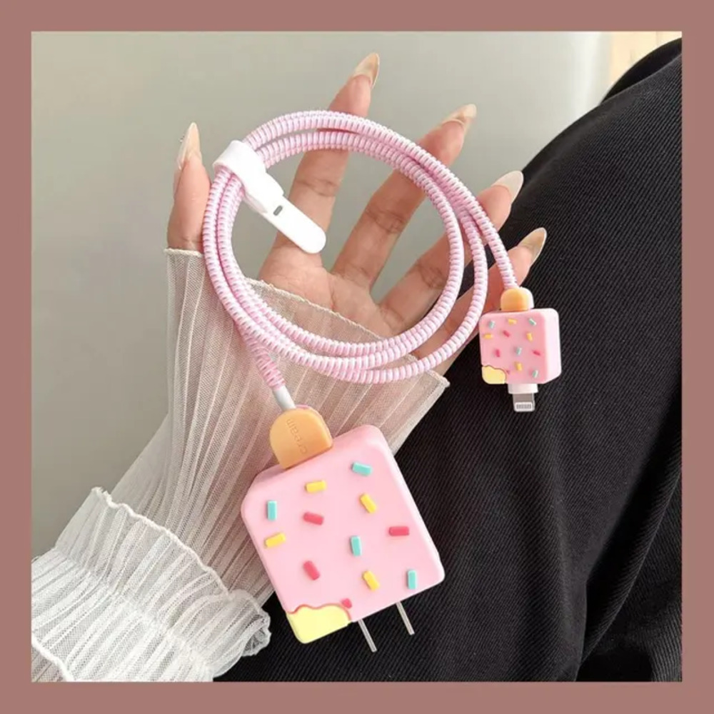 Strawberry Milk Cookies iPhone Charger Cable Protectors P32